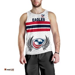 USA Rugby Men's Tank Top Eagles Simple Style - White