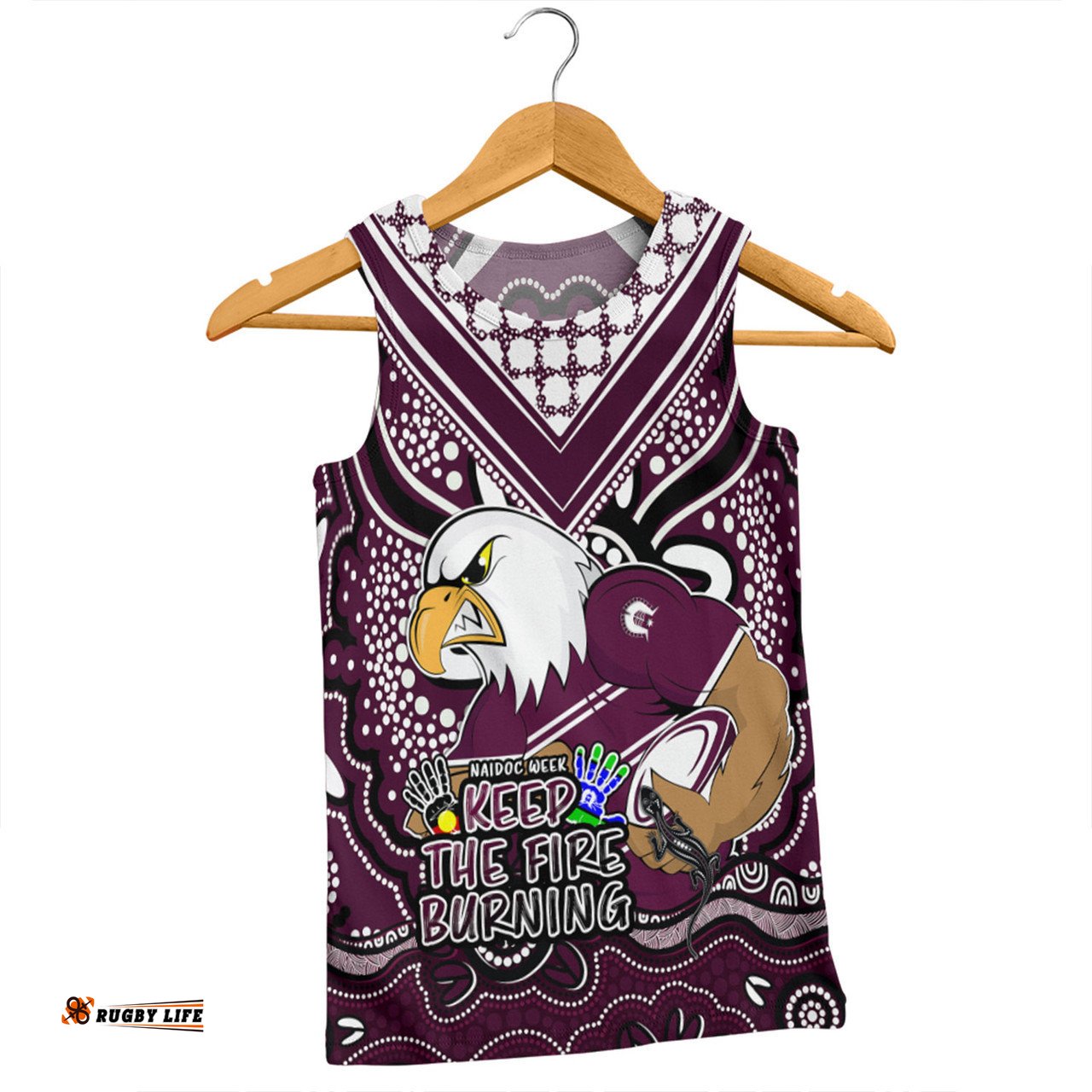 Manly Warringah Sea Eagles Men Singlet Aboriginal Inspired Naidoc Week Custom For Die Hard Fan Supporters