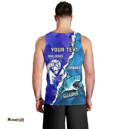 Perspnalised Sharks And Bulldogs Rugby Men Tank Top Sporty Style