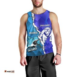 Perspnalised Sharks And Bulldogs Rugby Men Tank Top Sporty Style