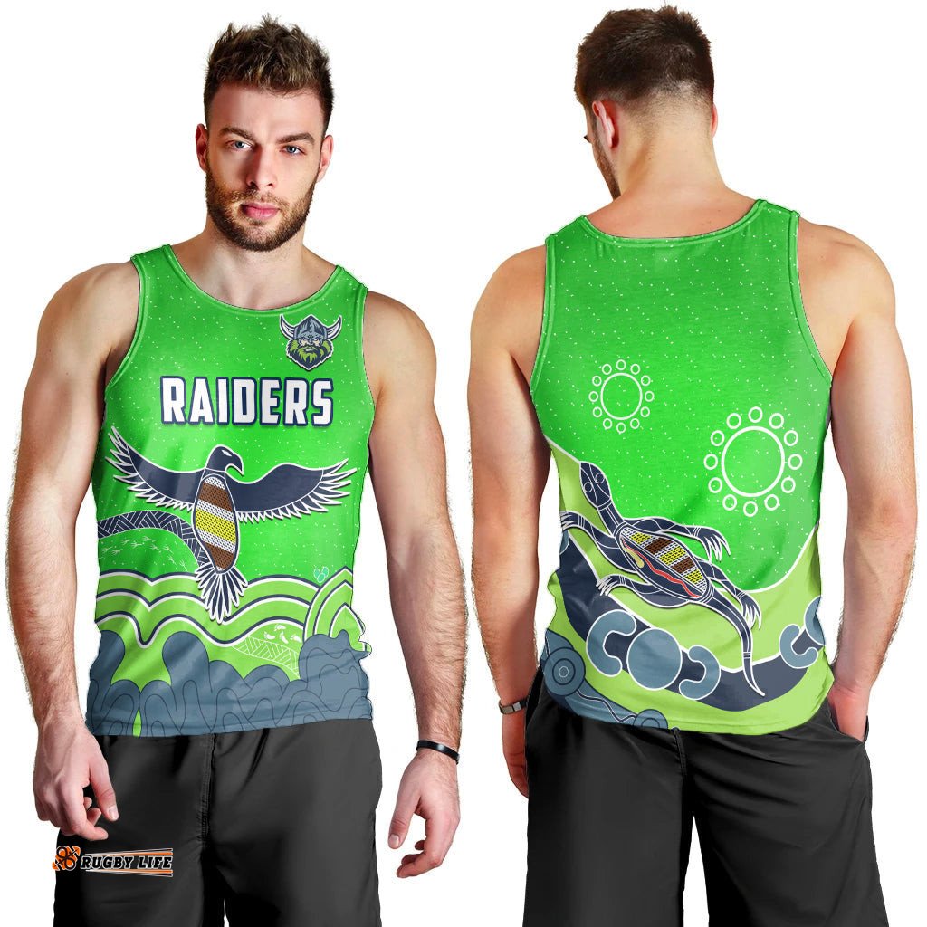 Raiders Indigenous Men Tank Top Canberra The Milk