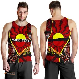 Custom Men's Tank Top - Australia Aboriginal Dots With Didgeridoo