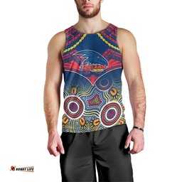 Personalised Adelaide Crows Football Men Tank Top Aboriginal Mix Polynesian Pattern