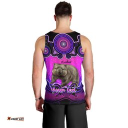 Personalised Australia Taurus Wombat Zodiac Men Tank Top Auz Astrology Aboriginal - Magenta