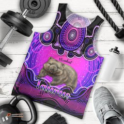 Personalised Australia Taurus Wombat Zodiac Men Tank Top Auz Astrology Aboriginal - Magenta