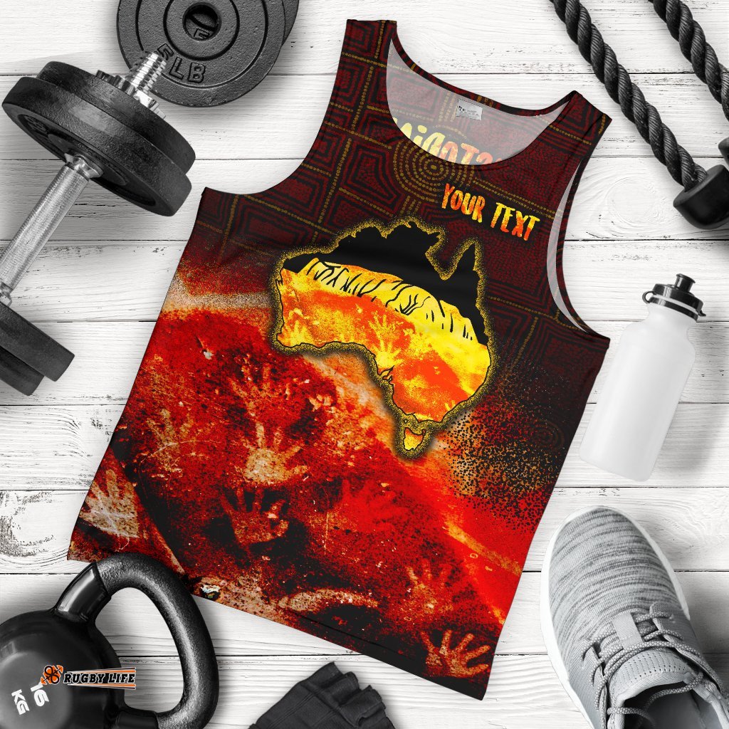 Aboriginal Personalised Men's Tank Top - Anangu Custodians