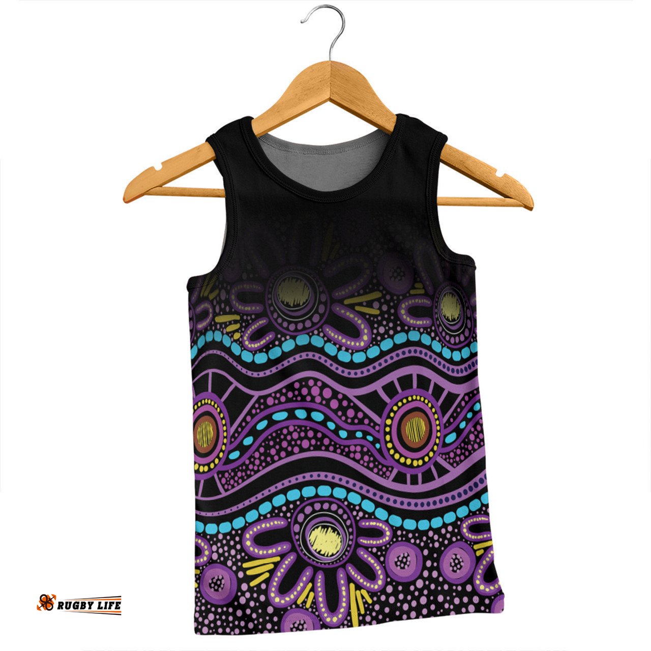 Australia Aboriginal Custom Men Singlet - Purple Dot In Aboriginal Style Men Singlet