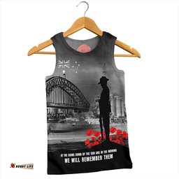 Australia Men Singlet At The Going Down Of The Sun We Will Remember Them