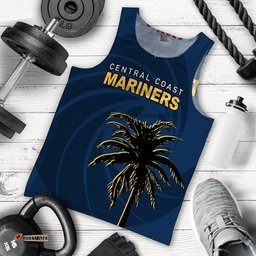 (Custom Personalised And Number) Mariners Football Men Tank Top Blue Simple Style