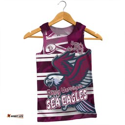 Manly Warringah Sea Eagles Men Singlet - Happy Australia Day We Are One And Free