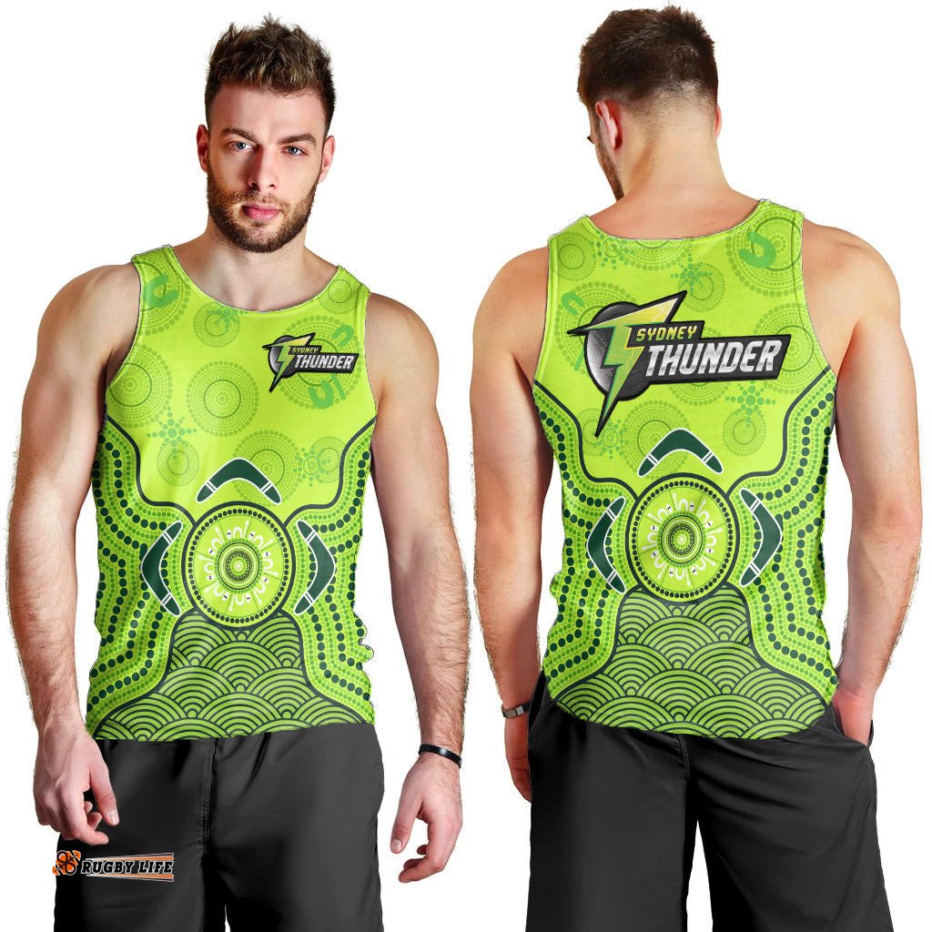 Sydney Thunder Men Tank Top Gradient Aboriginal Dot Painting