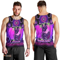 Personalised Australia Cancer Koala Zodiac Men Tank Top Auz Astrology Aboriginal - Magenta