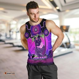 Personalised Australia Cancer Koala Zodiac Men Tank Top Auz Astrology Aboriginal - Magenta