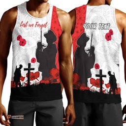 Vibe Hoodie Clothing - (Custom) New Zealand Anzac Lest We Forget Men Tank Top