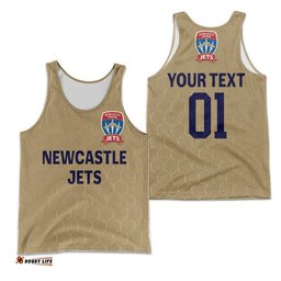 (Custom Personalised) Newcastle Jets Men Tank Top Soccer Club Original Style - Gold