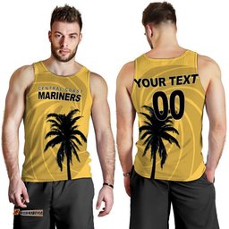 (Custom Personalised And Number) Mariners Football Men Tank Top Yellow Simple Style