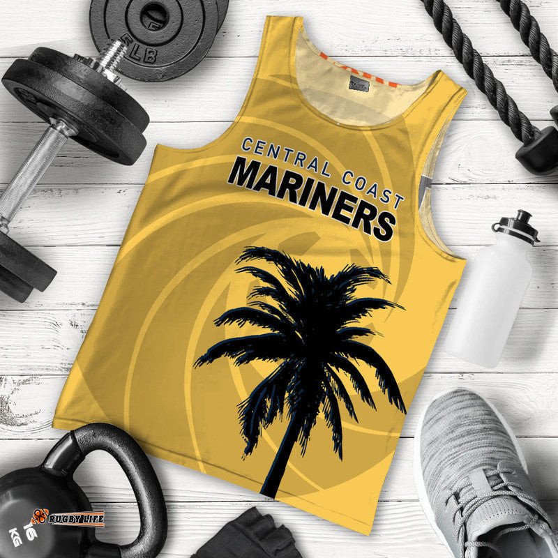 (Custom Personalised And Number) Mariners Football Men Tank Top Yellow Simple Style
