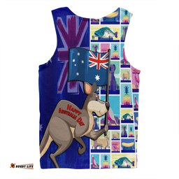 Australia Custom Men Singlet - Happy Australia Day With Big Things Men Singlet