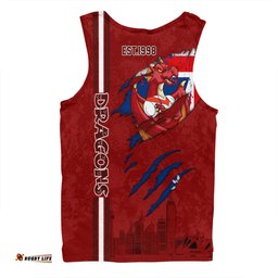 St. George Illawarra Dragons Men Singlet - Happy Australia Day Flag Scratch Style