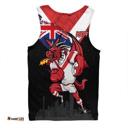 St. George Illawarra Dragons Men Singlet Custom For Die Hard Fan Australia Flag Scratch Style