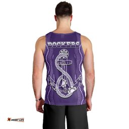 Dockers Football Men Tank Top Fremantle Anchor Mix Aboriginal Pattern Dynamic Style