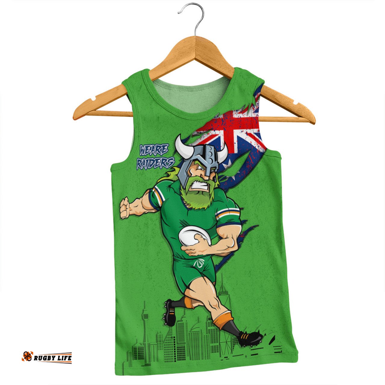 Canberra Raiders Men Singlet Custom For Die Hard Fan Australia Flag Scratch Style