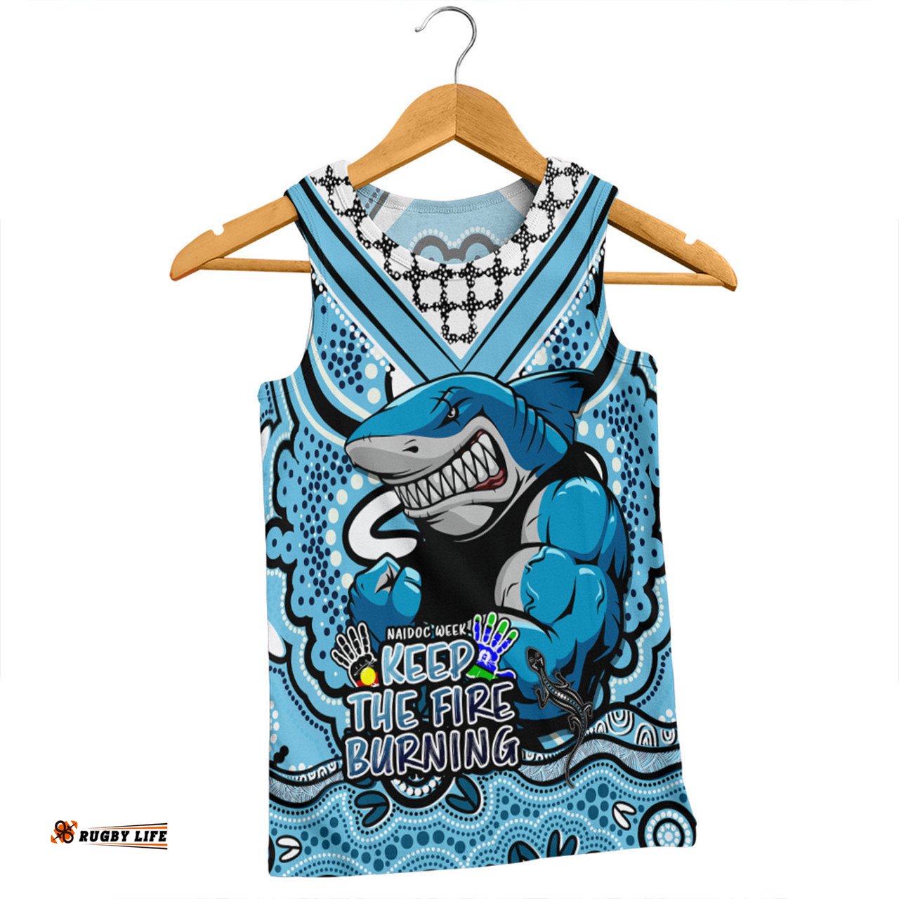 Cronulla-Sutherland Sharks Men Singlet Aboriginal Inspired Naidoc Week Custom For Die Hard Fan Supporters