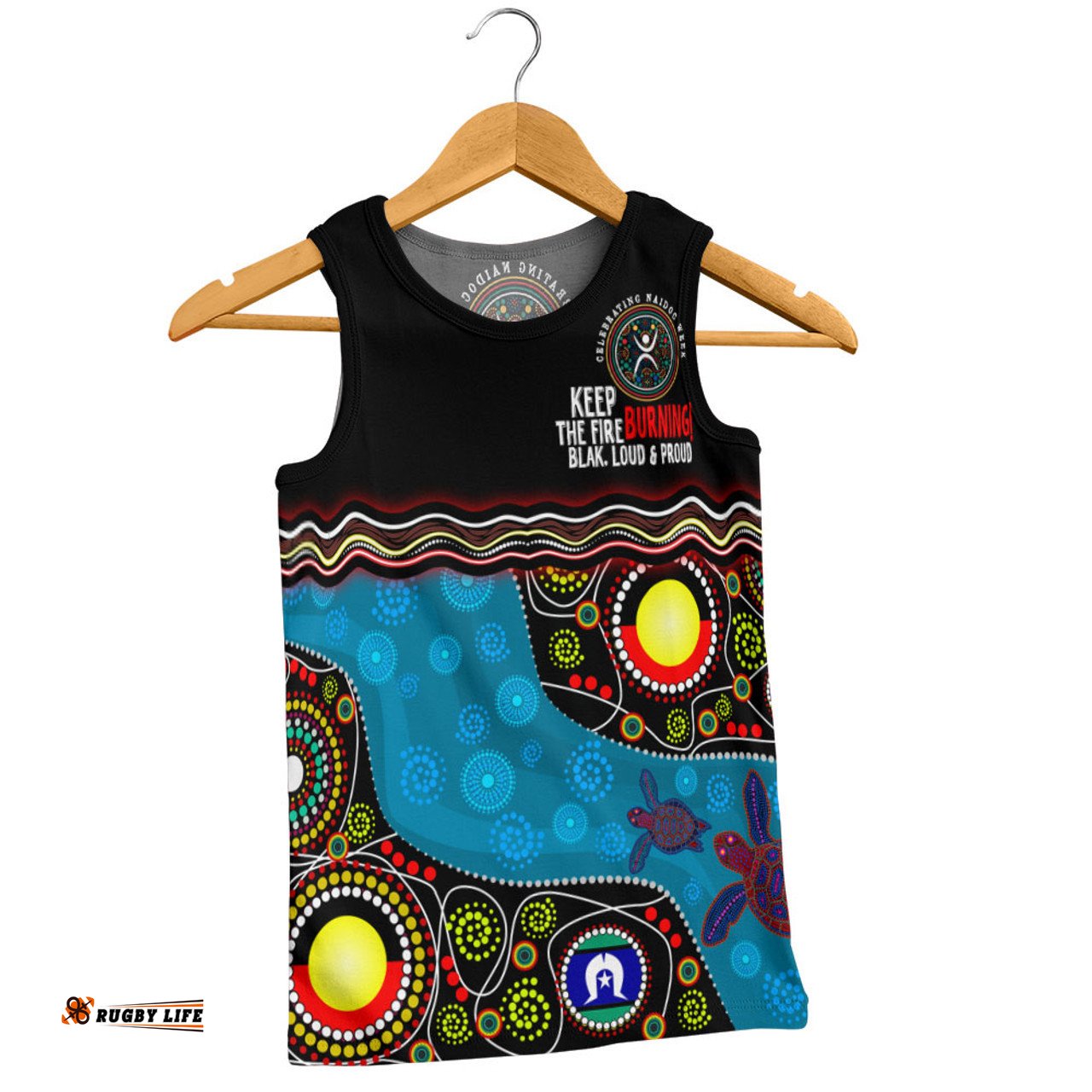 Australia Men Singlet Custom Naidoc Week Culture Art With River And Tortoise Aboriginal