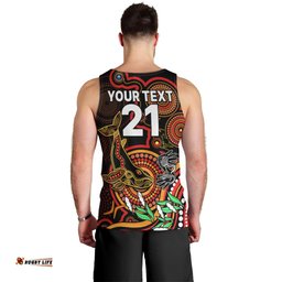 Custom Dolphins Rugby Aboriginal Art Men Tank Top NAIDOC Indigenous Tribal
