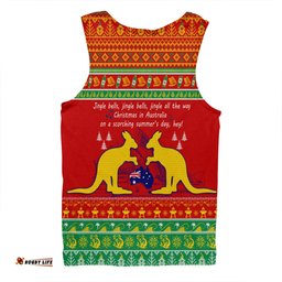 Australian Christmas Carol Christmas Men Singlet - Jingle Bells Ugly Style V2 Men Singlet