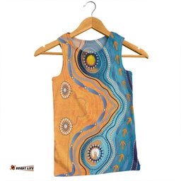 Australia Aboriginal Men Singlet - Indigenous Beach Dot Painting Art Men Singlet