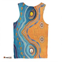 Australia Aboriginal Men Singlet - Indigenous Beach Dot Painting Art Men Singlet