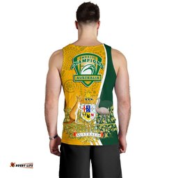 Men's Tank Top - Australia Coat Of Arm In Rugby Style