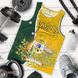 Men's Tank Top - Australia Coat Of Arm In Rugby Style