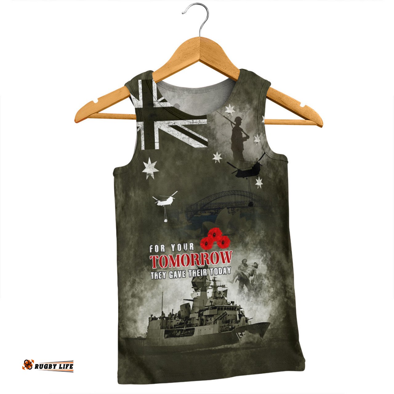 Australia Men Singlet Anzac Day Lest We Forget For Your Tomorrow They Gave Their Today