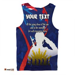 Australia Anzac Day Custom Men Singlet - Lest We Forget With Blue Camouflage Pattern Men Singlet