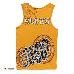 Australia Aboriginal Custom Men Singlet - Orange Rainbow Serpent Dreaming Inspired Men Singlet