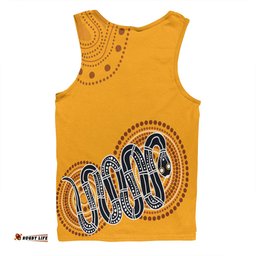 Australia Aboriginal Custom Men Singlet - Orange Rainbow Serpent Dreaming Inspired Men Singlet