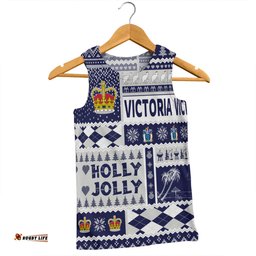 Victoria Christmas Men Singlet - Holly Jolly Chrissie Men Singlet