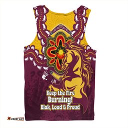 Brisbane Broncos Men Singlet Aboriginal Inspired Naidoc Symbol Pattern