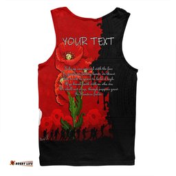 Australia Anzac Day Custom Men Singlet - Australian And New Zealand Warriorsers In Flanders Fields Poppy Flowers Men Singlet