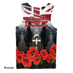 Australia Navy Force Anzac Day Custom Men Singlet - We Thank You For Our Freedom Men Singlet