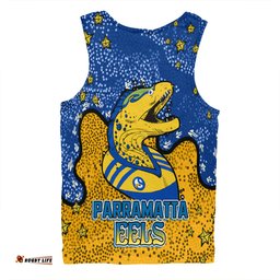 Parramatta Eels Custom Men Singlet - Team With Dot And Star Patterns For Tough Fan Men Singlet