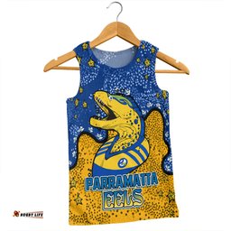 Parramatta Eels Custom Men Singlet - Team With Dot And Star Patterns For Tough Fan Men Singlet