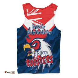 Sydney Roosters Men Singlet - Happy Australia Day We Are One And Free