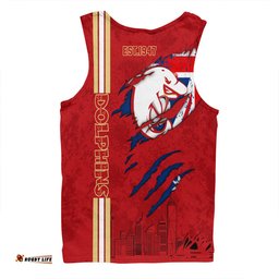Redcliffe Dolphins Men Singlet - Happy Australia Day Flag Scratch Style