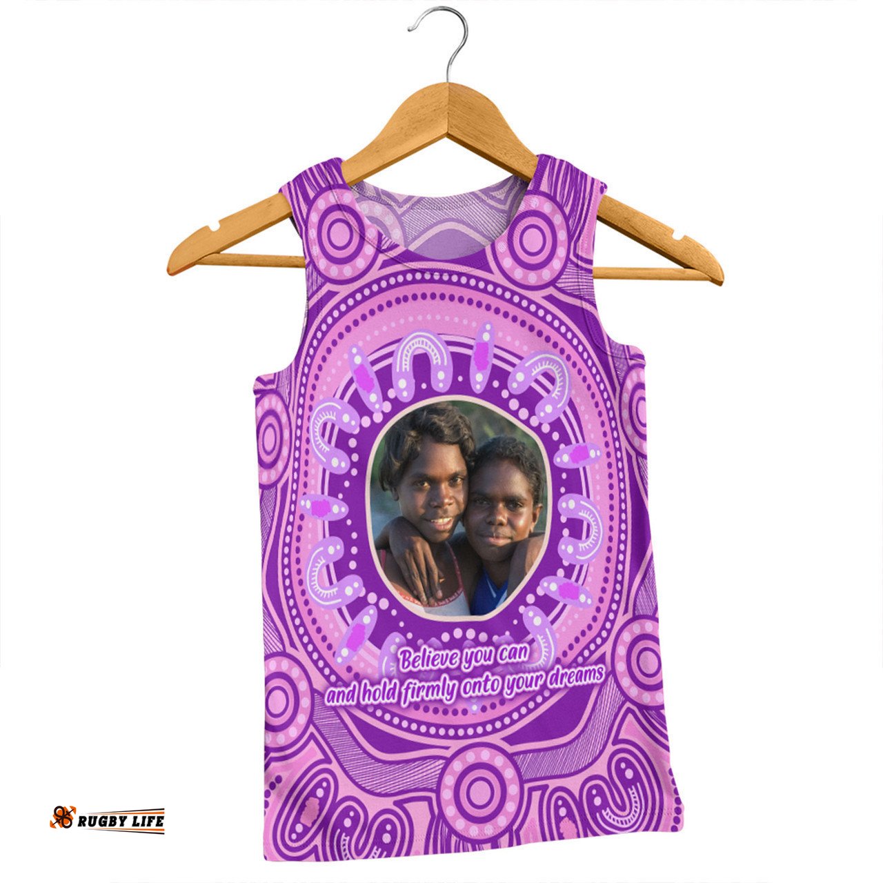 Australia Aboriginal Custom Men Singlet - Believe You Can And Hold Firmly Onto Your Dreams Personalised Photo Purple Men Singlet