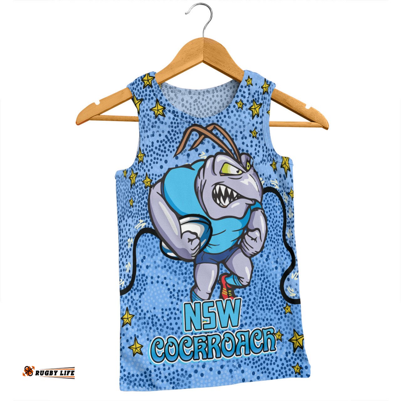 New South Wales Cockroaches Custom Men Singlet - Team With Dot And Star Patterns For Tough Fan Men Singlet