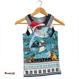 Cronulla-Sutherland Sharks Christmas Custom Men Singlet - Sharks Santa Aussie Big Things Men Singlet