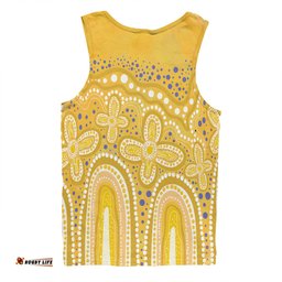 Australia Aboriginal Men Singlet - Dot painting illustration in Aboriginal style Yellow Men Singlet